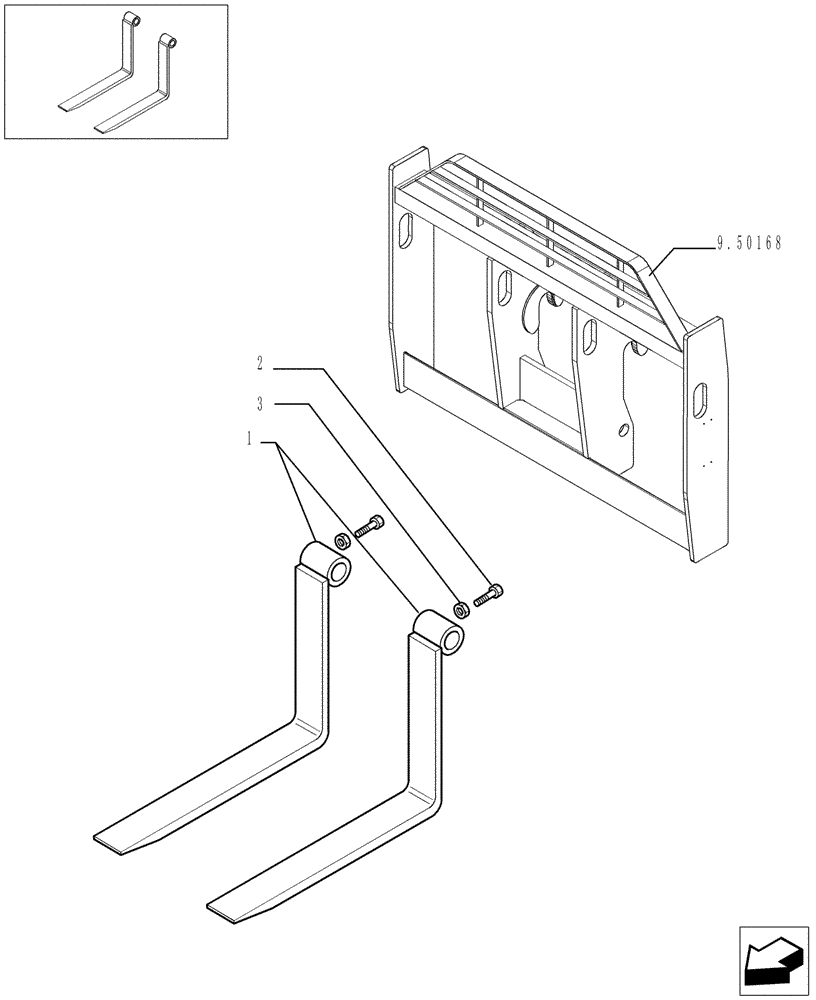 Схема запчастей Case TX945 - (9.01292[01]) - FLOATING FORK 100X50X1200 MM - OPTIONAL CODE 749182011 (84) - BOOMS, DIPPERS & BUCKETS