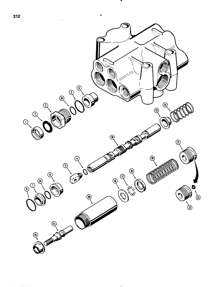 Схема запчастей Case 450B - (212) - N6002 FOUR POSITION SPOOL (07) - HYDRAULIC SYSTEM