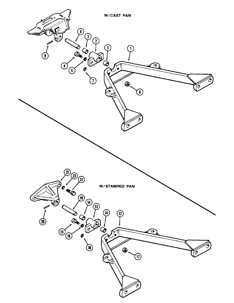 Схема запчастей Case 480CK - (113A) - FRONT AXLE RADIUS ROD AND PIVOT, WITH CAST OIL PAN 