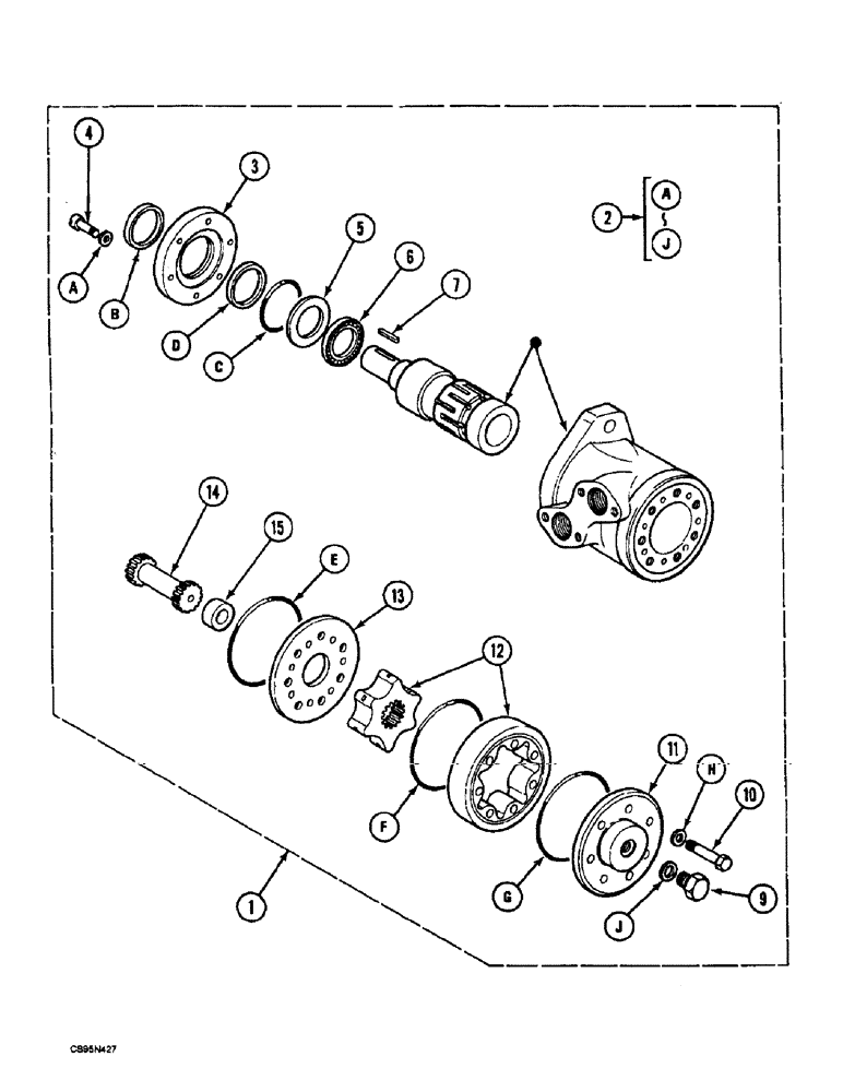 Схема запчастей Case 688 - (2-14) - HYDRAULIC MOTOR, (-XXXXX) 