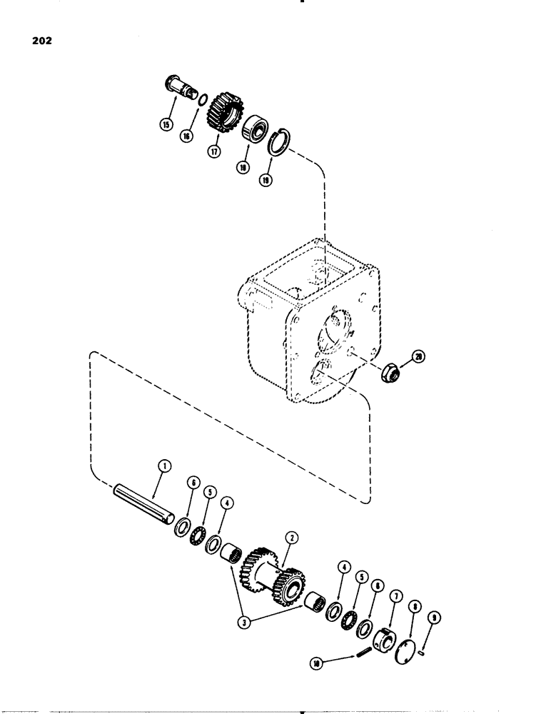 Схема запчастей Case 580C - (202) - SHUTTLE COUNTERSHAFT, 2-SPEED MECHANICAL SHUTTLE (06) - POWER TRAIN