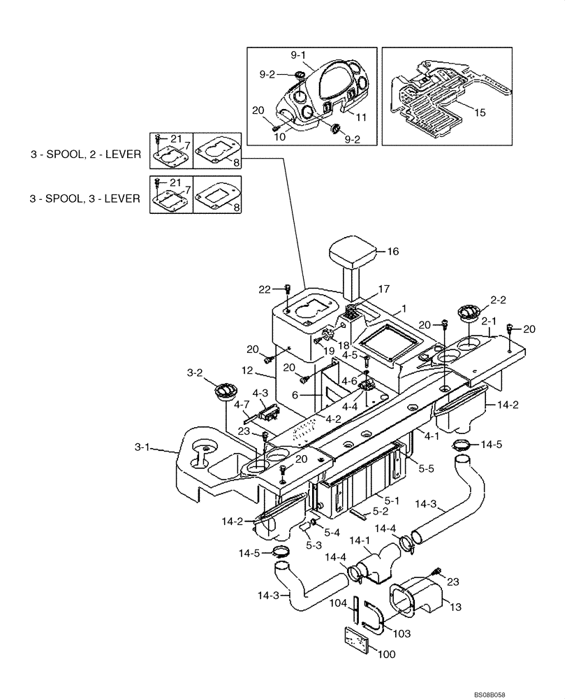 Схема запчастей Case 1221E - (09-18[01]) - CONSOLE BOX (87700455) (09) - CHASSIS/ATTACHMENTS