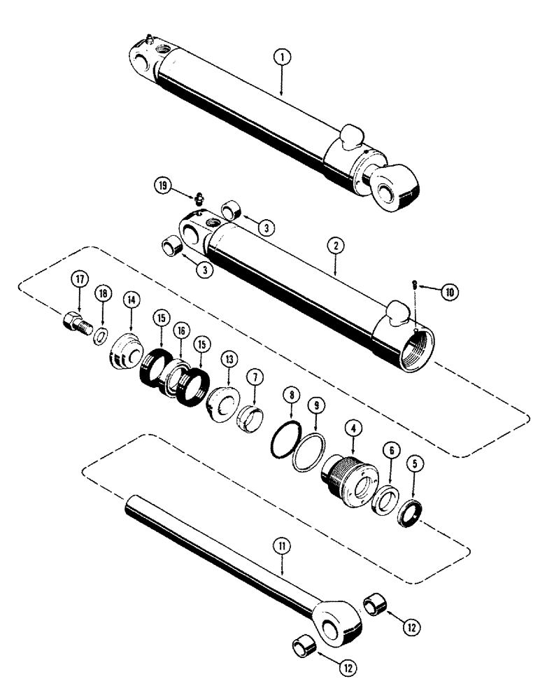 Схема запчастей Case 680CK - (312) - G32601 BACKHOE STABILIZER CYLINDER (35) - HYDRAULIC SYSTEMS