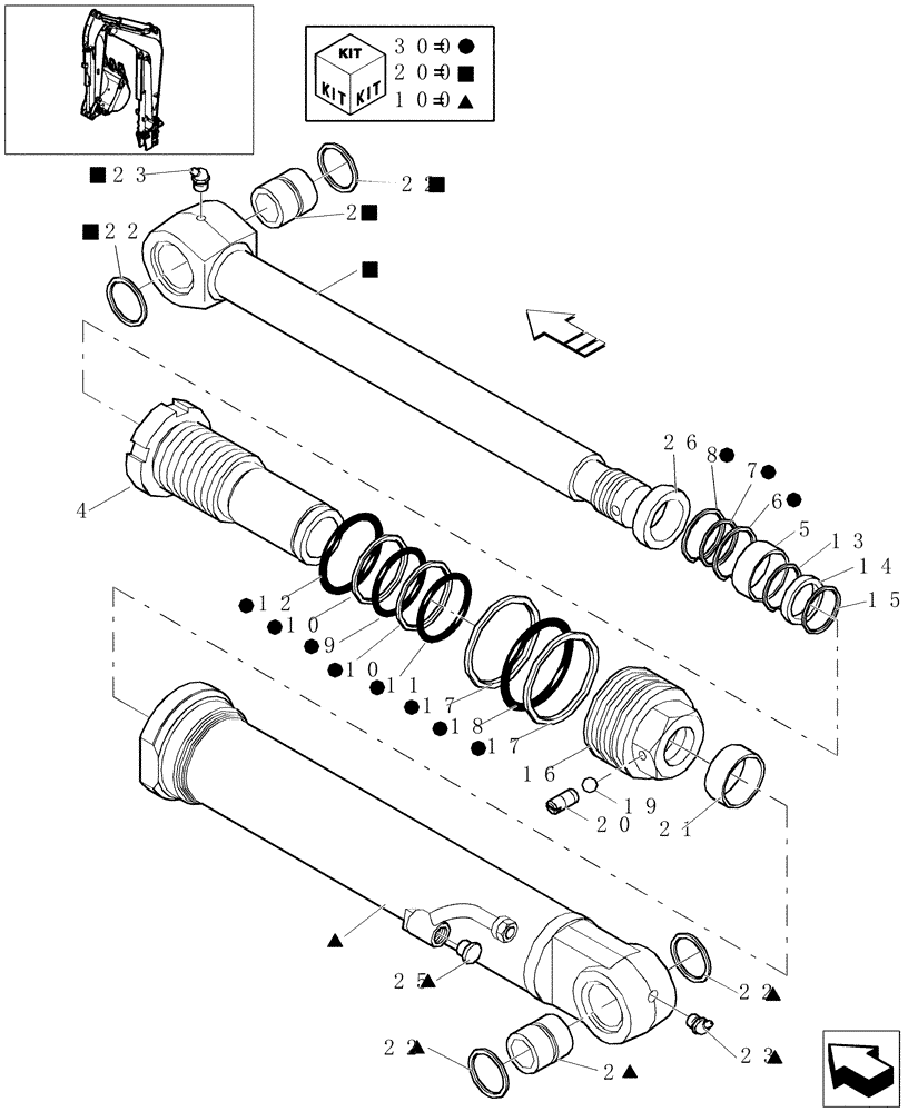 Схема запчастей Case CX16B - (2.030[09]) - ARM CYLINDER - COMPONENTS (84) - BOOMS, DIPPERS & BUCKETS