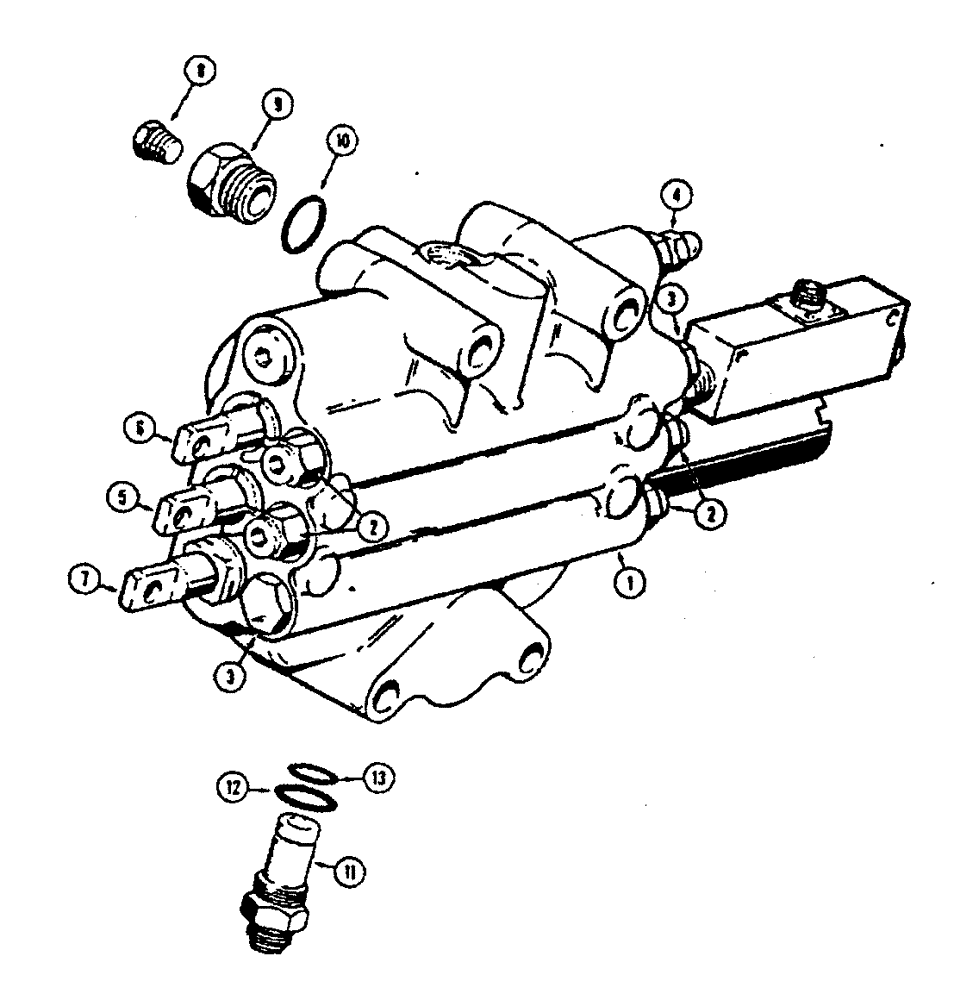 Схема запчастей Case 680G - (258[1]) - L78648 LOADER CONTROL VALVE (3 SPOOL) (08) - HYDRAULICS