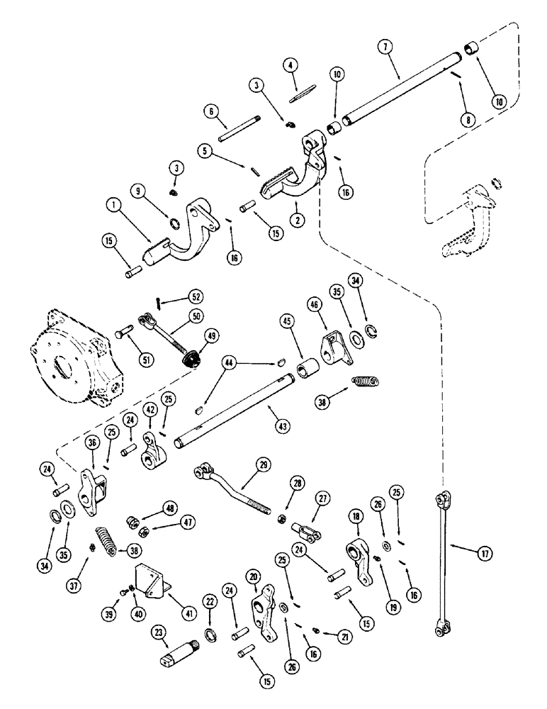 Схема запчастей Case 580B - (152) - BRAKE PEDALS AND LINKAGE (07) - BRAKES