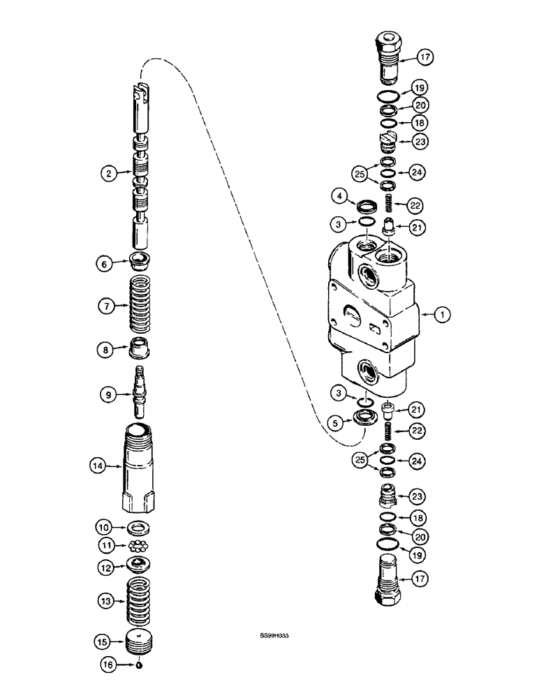 Схема запчастей Case 590SL - (8-81A) - LOADER CONTROL VALVE, LIFT SECTION, WITH MANUAL DETENT (08) - HYDRAULICS