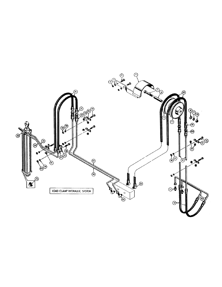 Схема запчастей Case M3B - (128) - LOAD CLAMP HYDRAULIC SYSTEM 