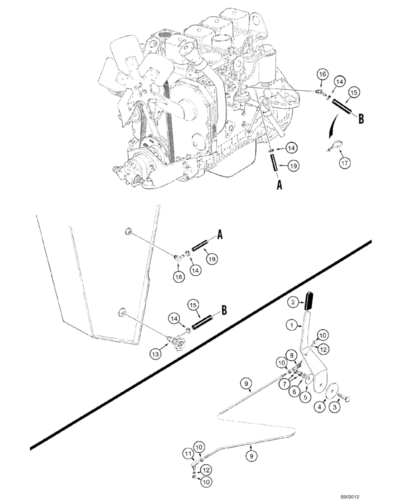 Схема запчастей Case 1840 - (03-13) - THROTTLE CONTROL - FUEL LINES (03) - FUEL SYSTEM