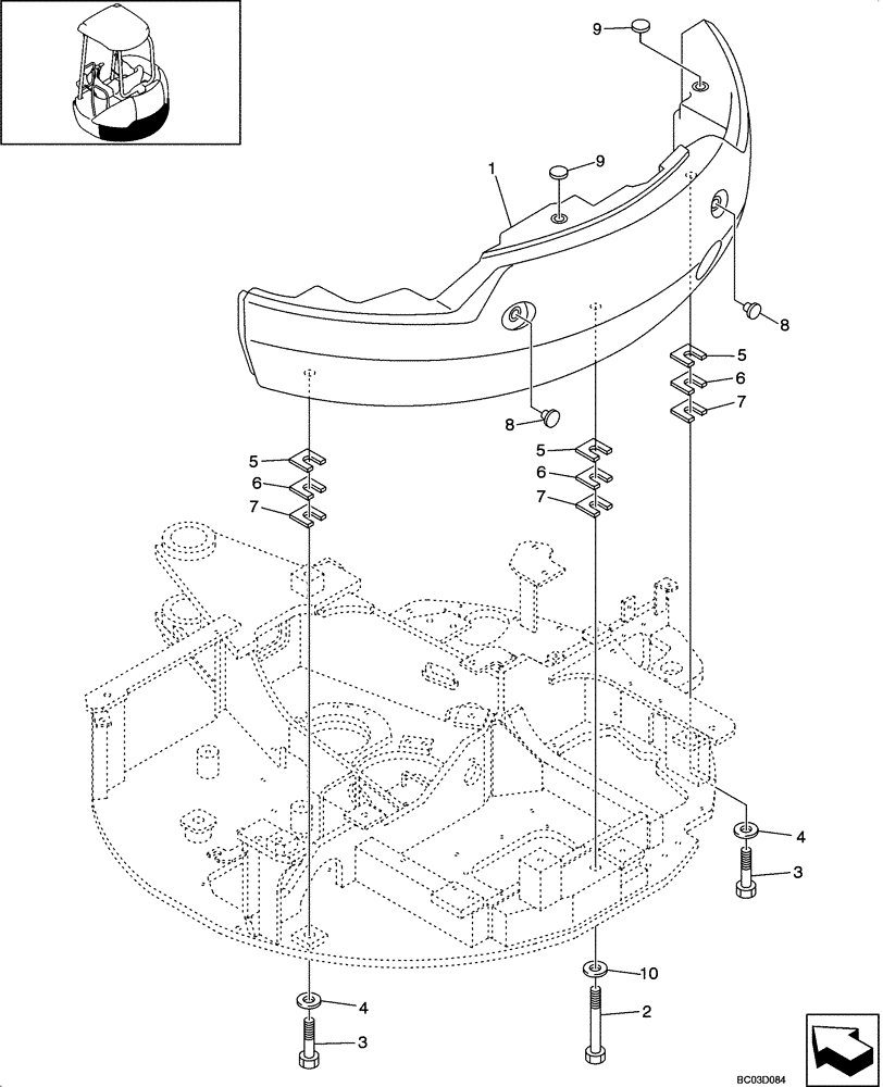 Схема запчастей Case CX31 - (09-04[00]) - COUNTERWEIGHT (CX31 ASN PW10 - 22001) (09) - CHASSIS/ATTACHMENTS