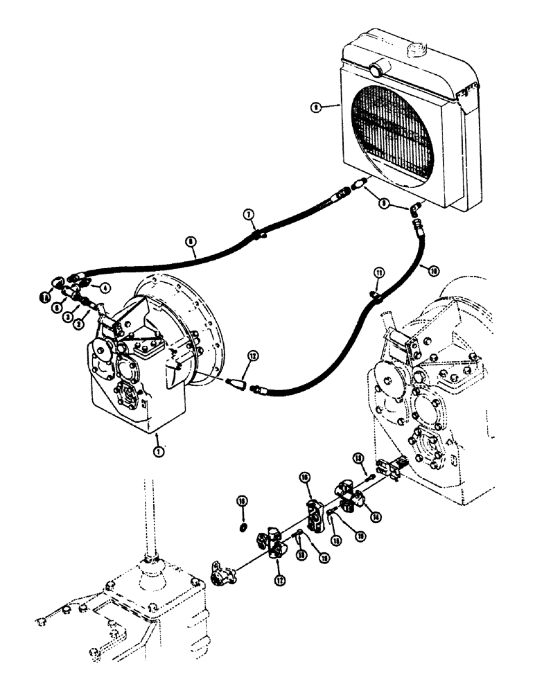 Схема запчастей Case 680CK - (068) - FORWARD AND REVERSE TRANSMISSION, COOLING SYSTEM (21) - TRANSMISSION