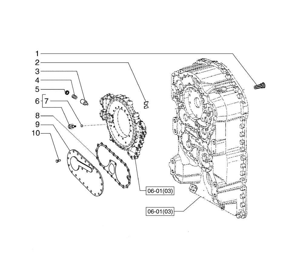 Схема запчастей Case 865B - (06-01[16]) - TRANSMISSION, PRESSURE REGULATOR - (TORQUE CONVERTER) (06) - POWER TRAIN