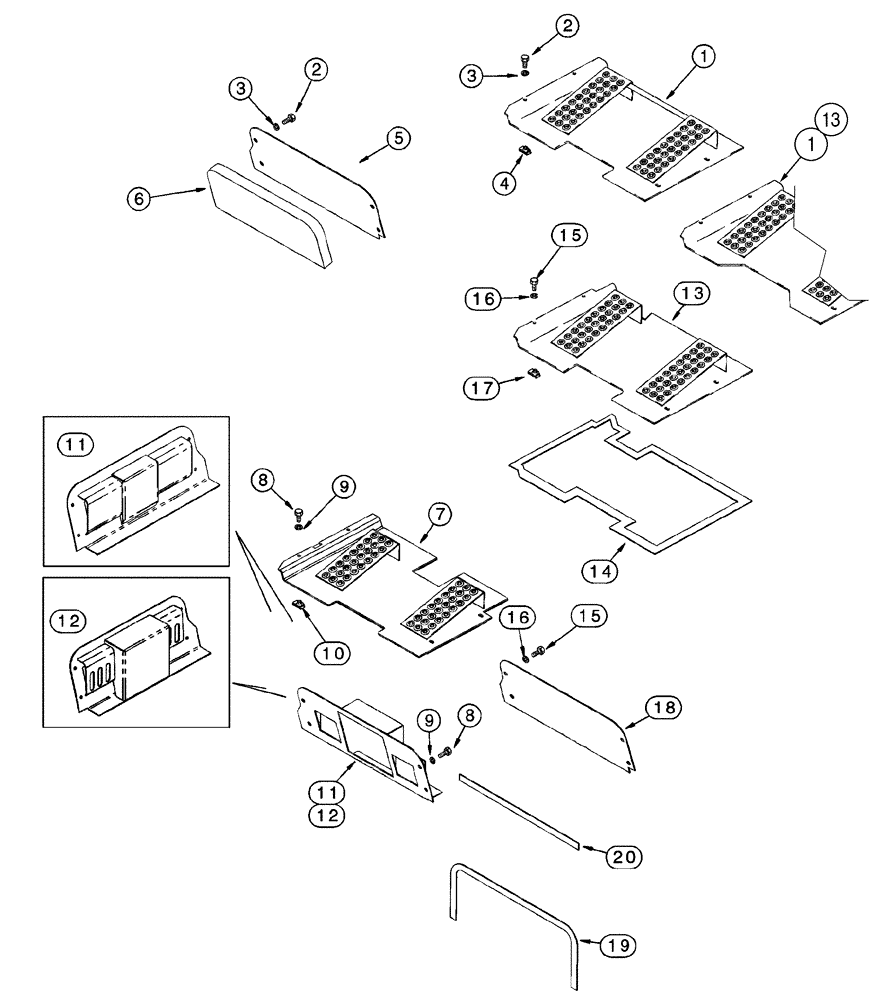 Схема запчастей Case 95XT - (09-10) - PLATES, FLOOR (09) - CHASSIS/ATTACHMENTS