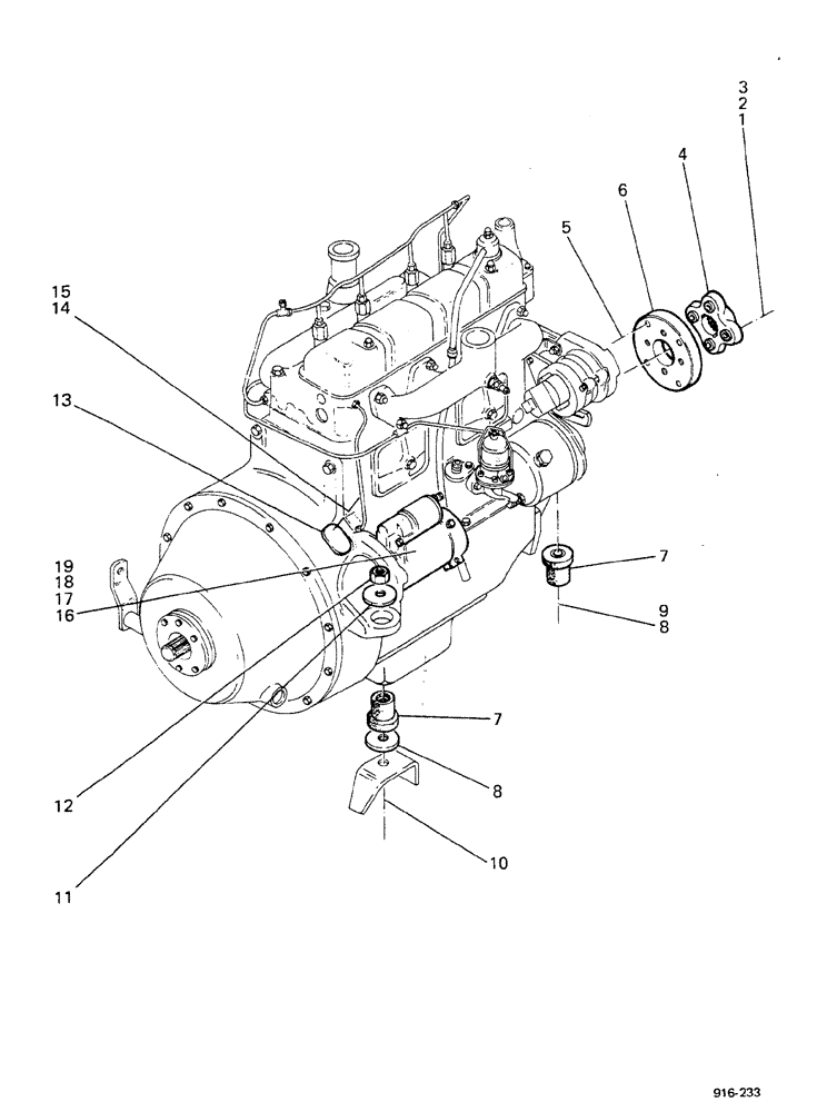 Схема запчастей Case 580F - (050) - ENGINE MOUNTS (10) - ENGINE