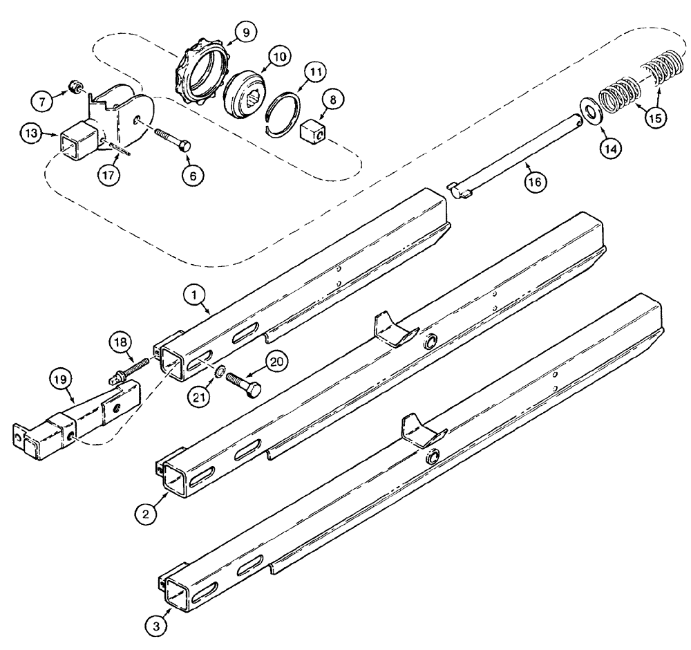 Схема запчастей Case TF300B - (09-13) - TRENCHER BOOM MOUNTING (09) - CHASSIS/ATTACHMENTS