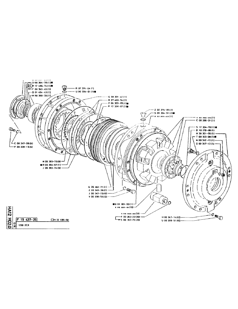 Схема запчастей Case 90CL - (078) - 1250 2CX (03) - TRANSMISSION