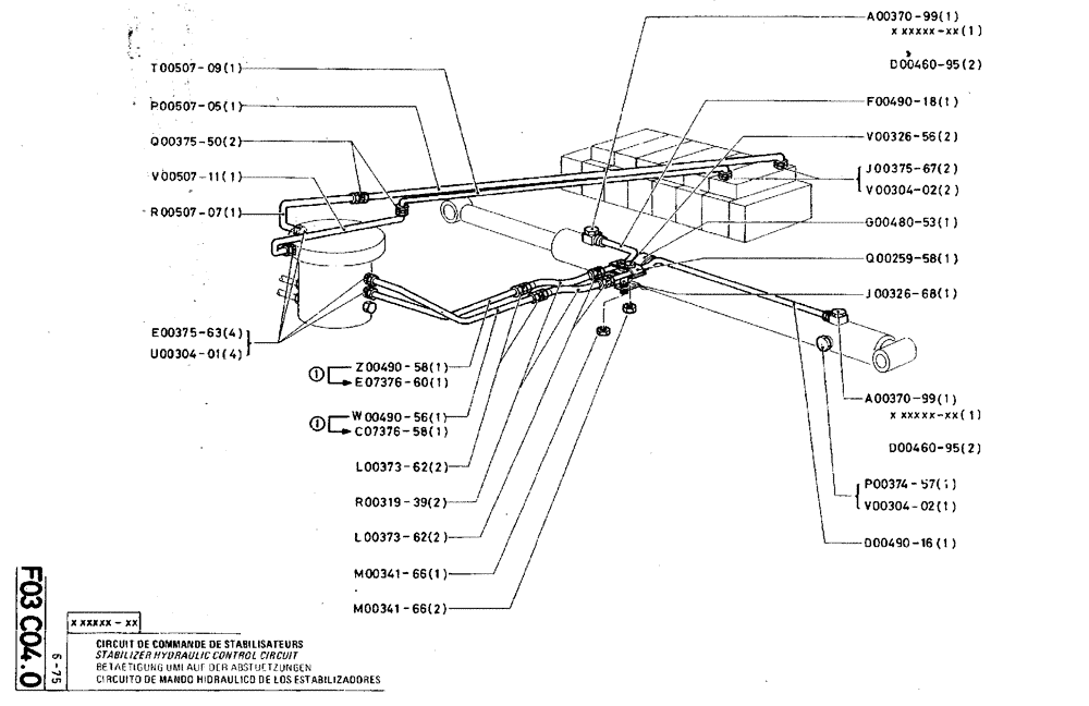 Схема запчастей Case TY45 - (F03 C04.0) - STABILIZER HYDRAULIC CONTROL CIRCUIT (07) - HYDRAULIC SYSTEM