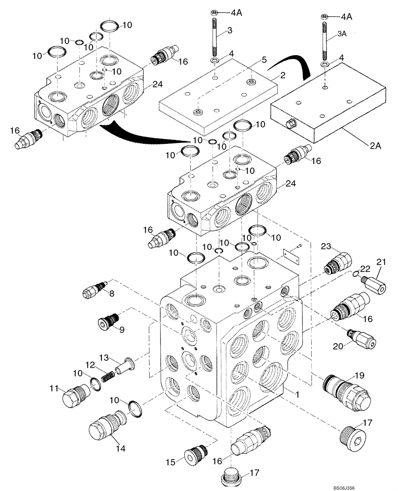 Схема запчастей Case 721D - (08-17E) - VALVE ASSY - LOADER CONTROL, FOUR SPOOL (XT LOADER) - IF USED (08) - HYDRAULICS