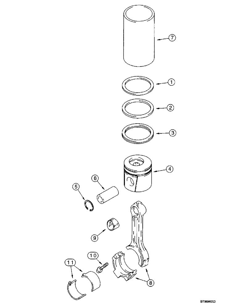 Схема запчастей Case 660 - (2-37E) - PISTONS & CONNECTING RODS, 4-390 EMISSIONS CERTIFIED ENGINE, ENGINE S/N 45705902 AND AFTER, PISTONS (02) - ENGINE