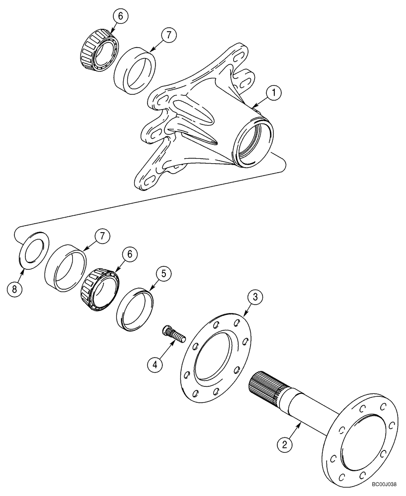 Схема запчастей Case 430 - (06-43) - AXLE ASSY (06) - POWER TRAIN