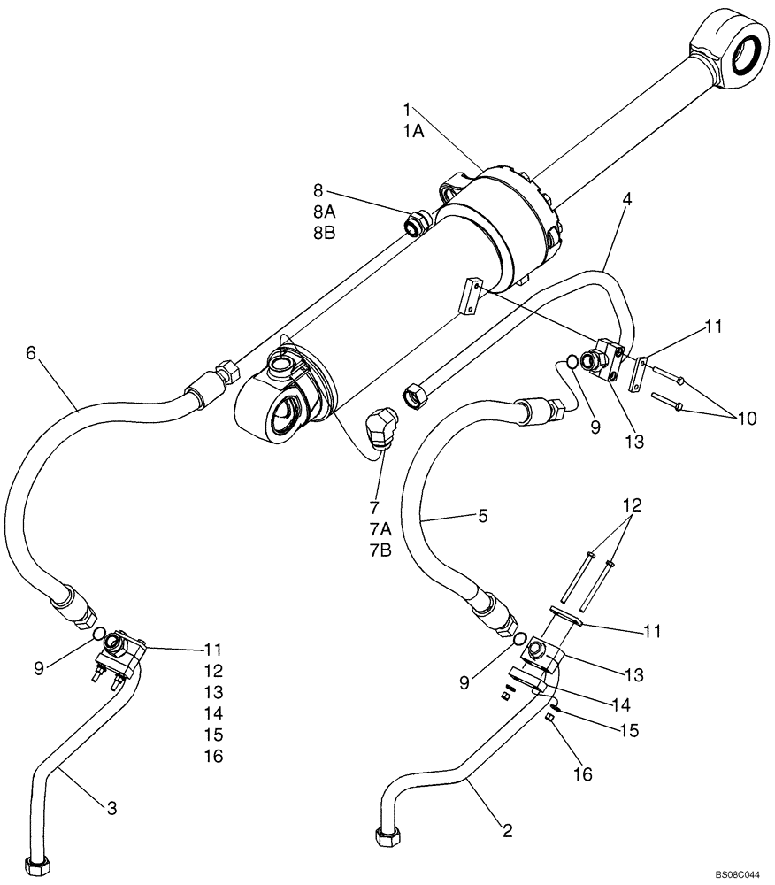 Схема запчастей Case 821E - (08-11A) - HYDRAULICS - LOADER BUCKET ( Z-BAR/XR ) (08) - HYDRAULICS