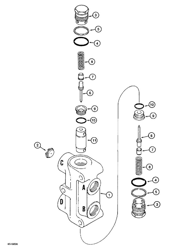 Схема запчастей Case 560 - (5-22) - LOCKOUT VALVE ASSEMBLY - H672547 (05) - STEERING