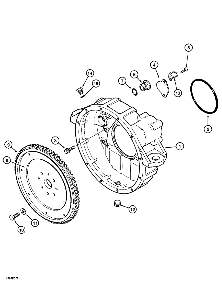 Схема запчастей Case 860 - (2-43A) - FLYWHEEL AND HOUSING - 4T-390 EMISSIONS CERTIFIED ENGINE (02) - ENGINE