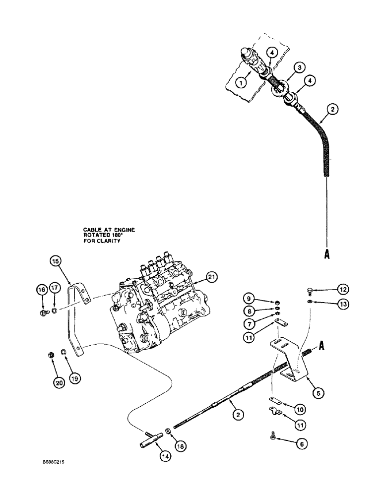 Схема запчастей Case 860 - (3-05A) - THROTTLE AND LINKAGE USED ON MODELS WITH 4T-390 EMISSION CERTIFIED ENGINE (03) - FUEL SYSTEM