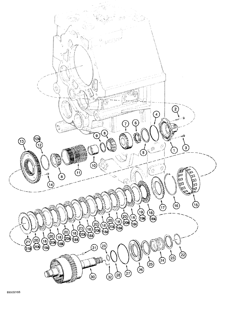 Схема запчастей Case 921 - (6-022) - TRANSMISSION ASSEMBLY L129883, SECOND GEAR AND CLUTCH (06) - POWER TRAIN