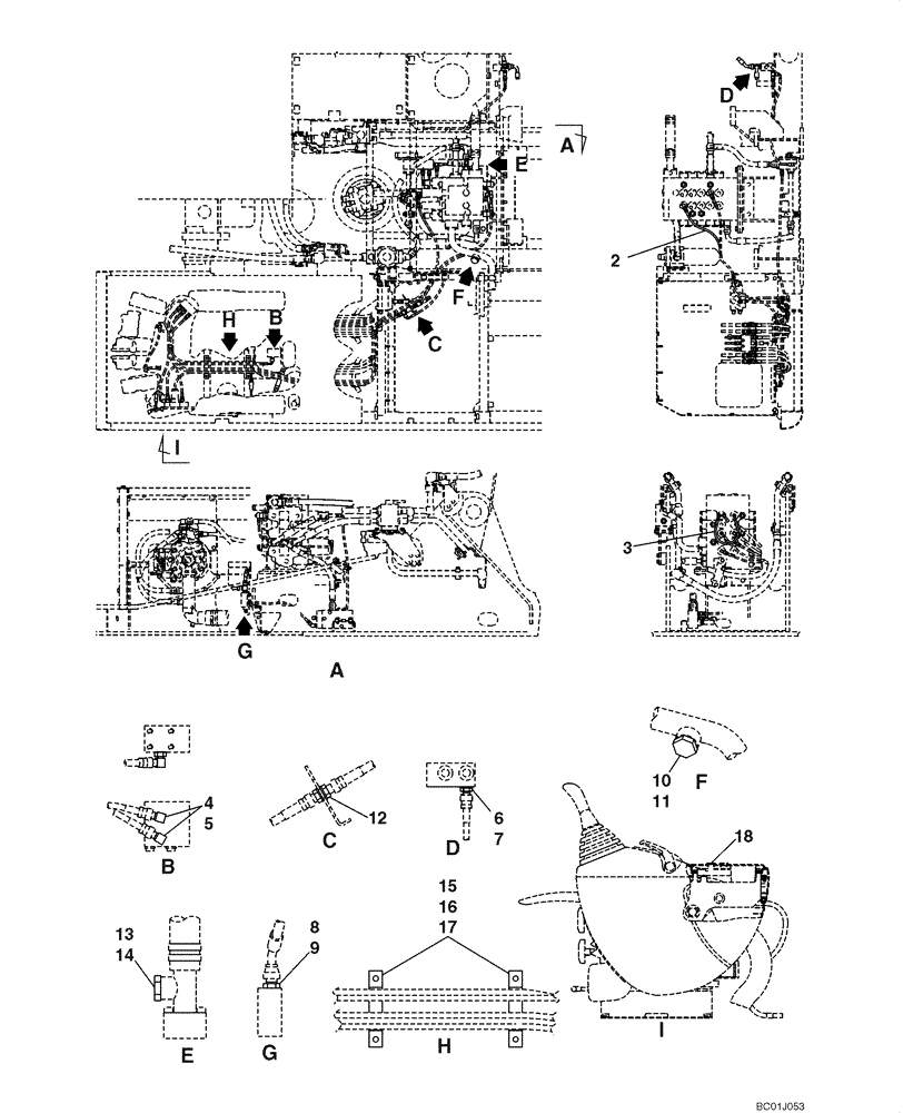 Схема запчастей Case CX290 - (08-46) - HYDRAULICS - RETURN LINES (08) - HYDRAULICS