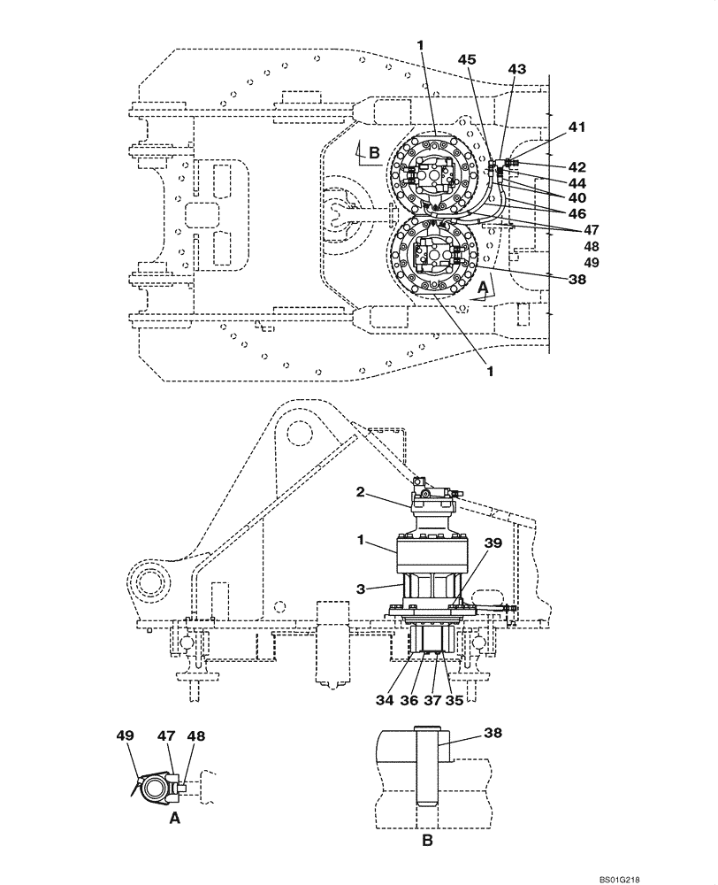 Схема запчастей Case CX800 - (08-62) - REVOLVING EQUIPMENT (08) - HYDRAULICS