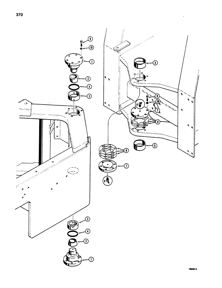 Схема запчастей Case W20 - (370) - L17468 AND L77409 SPINDLE ASSEMBLIES (09) - CHASSIS/ATTACHMENTS