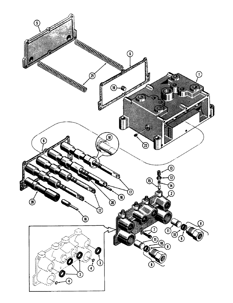 Схема запчастей Case 1150 - (078) - R20723 TRANSMISSION CONTROL VALVE (03) - TRANSMISSION