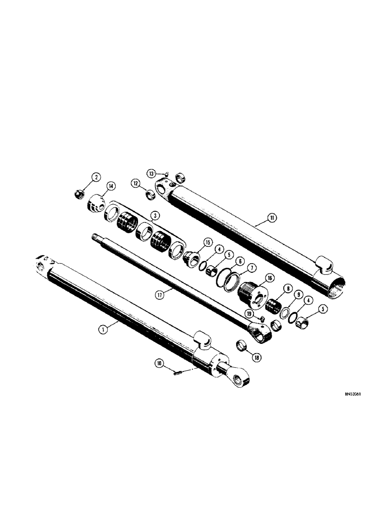 Схема запчастей Case 310F - (274[1]) - D27752 BACKHOE CROWD CYLINDER (07) - HYDRAULIC SYSTEM