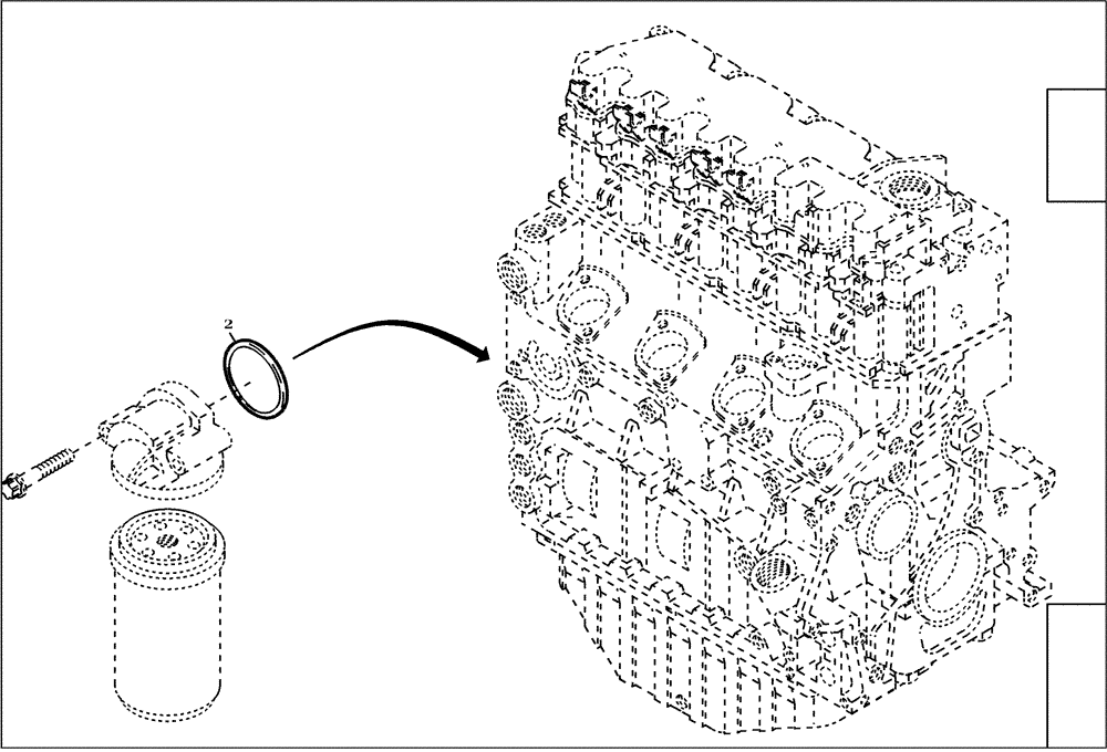 Схема запчастей Case 21D - (95.008[2984889002]) - FILTER BRACKET SEALRING (10) - ENGINE