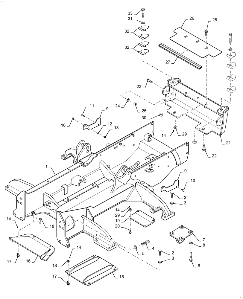 Схема запчастей Case 850L - (09-08) - FRAME, MAIN - COVERS (09) - CHASSIS/ATTACHMENTS