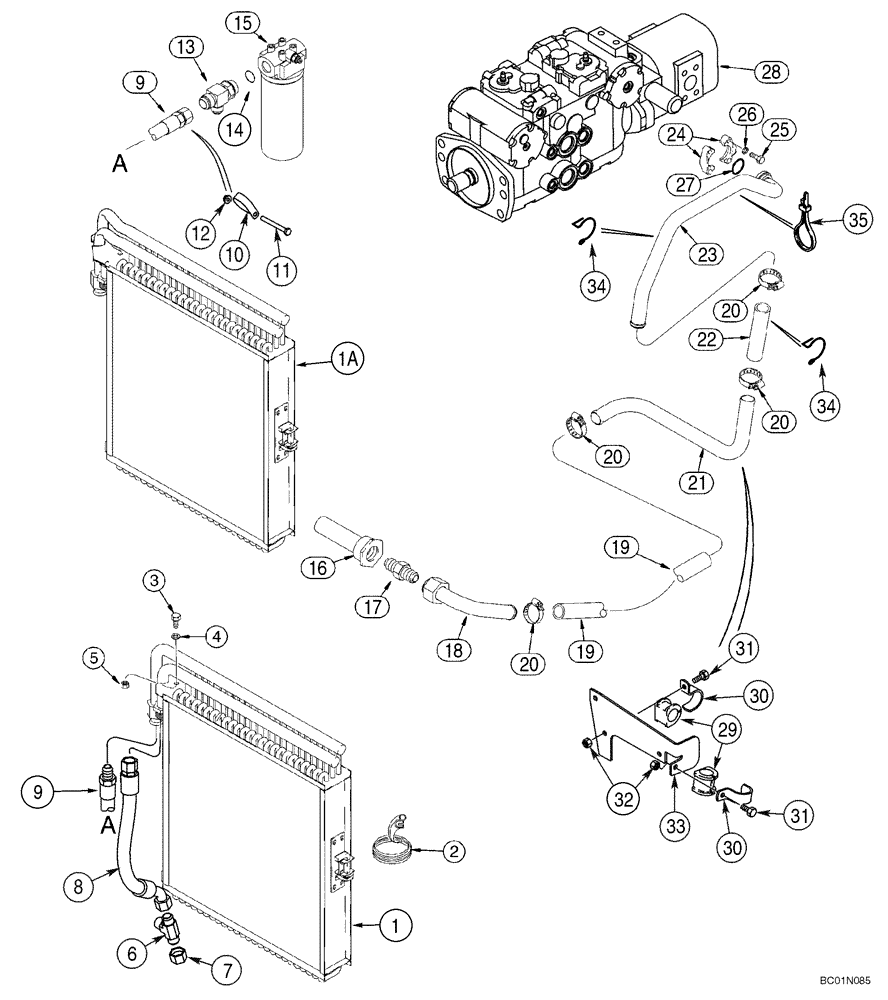 Схема запчастей Case 90XT - (06-01) - HYDROSTATICS - PUMP, SUPPLY AND RETURN (Aug 13 2010 12:21PM) (06) - POWER TRAIN