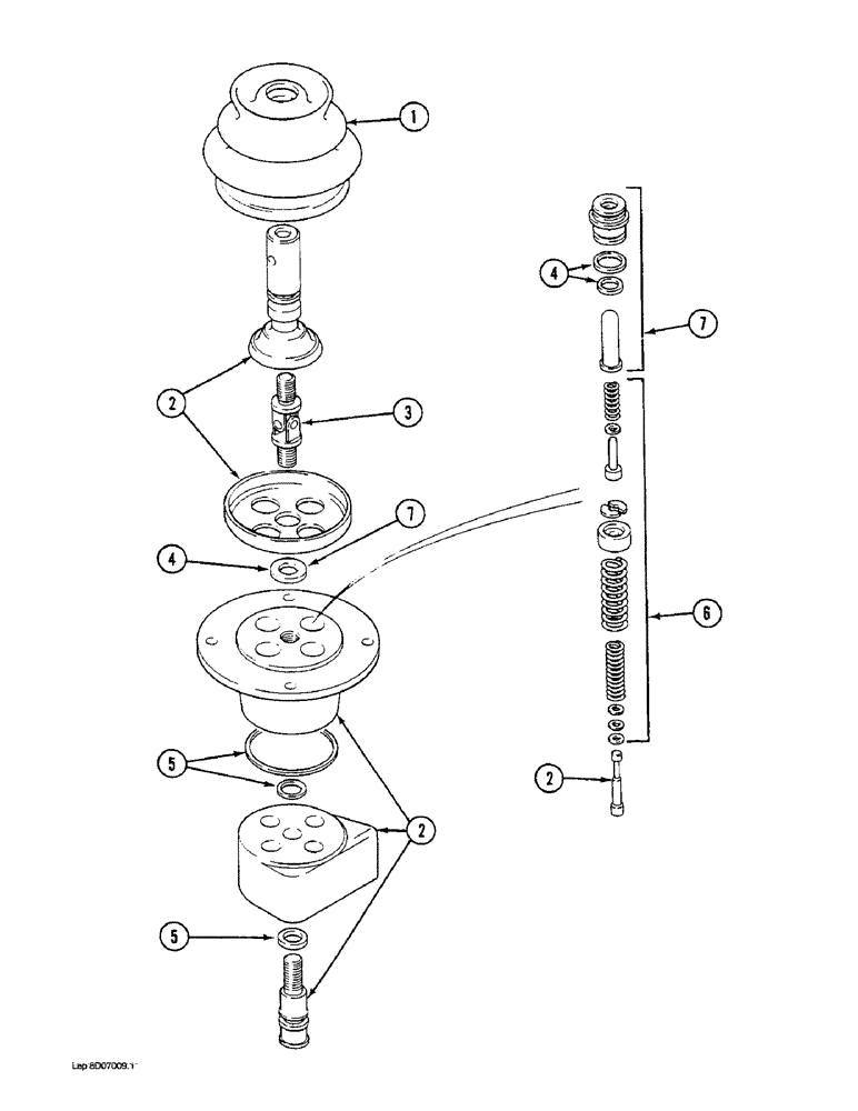 Схема запчастей Case 1088 - (8D-13A) - HAND CONTROL VALVE (08) - HYDRAULICS