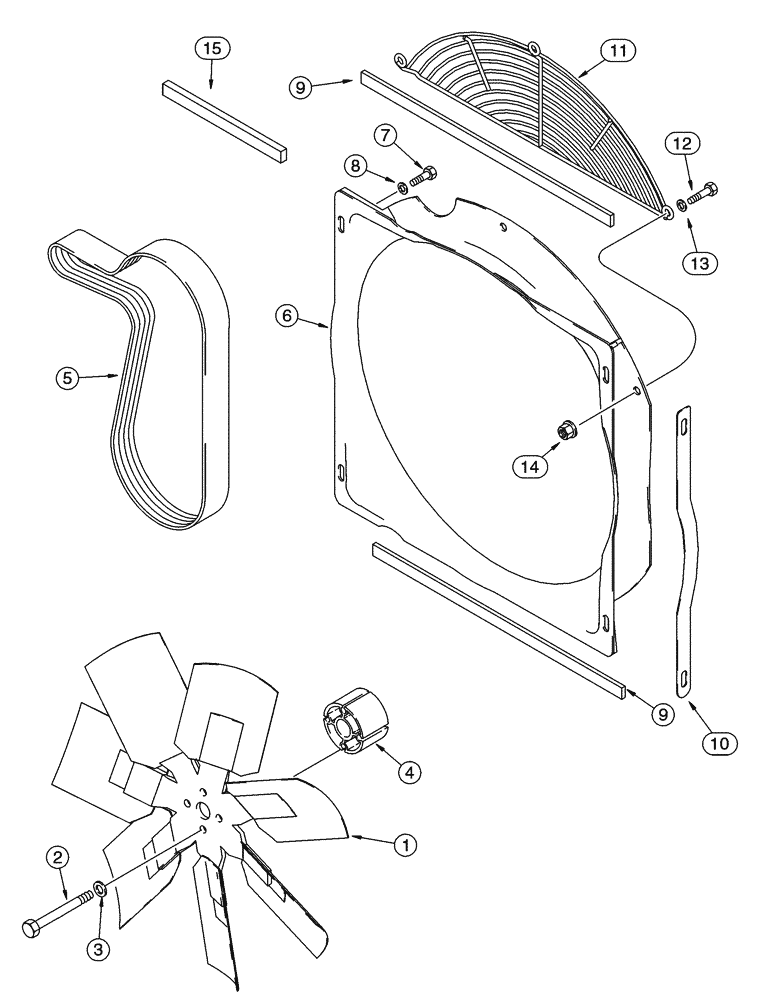 Схема запчастей Case 85XT - (02-02) - FAN BELT (02) - ENGINE