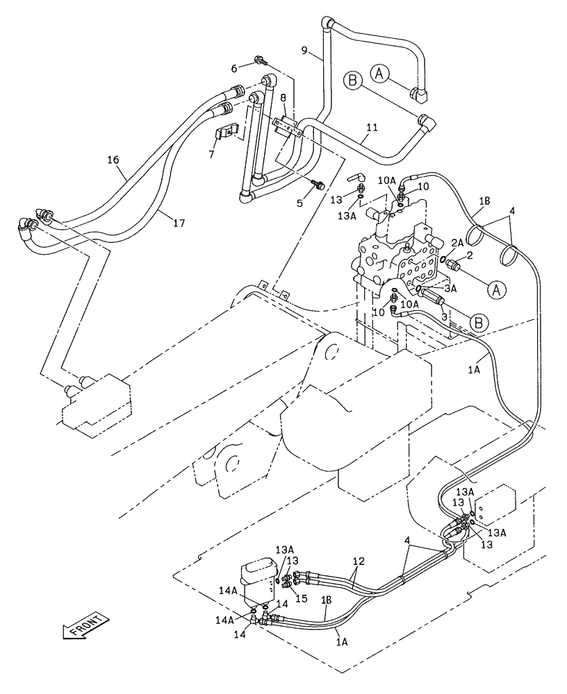 Схема запчастей Case 9007B - (8-058C) - HYDRAULIC CIRCUIT - OFFSET BACKHOE BOOM (08) - HYDRAULICS