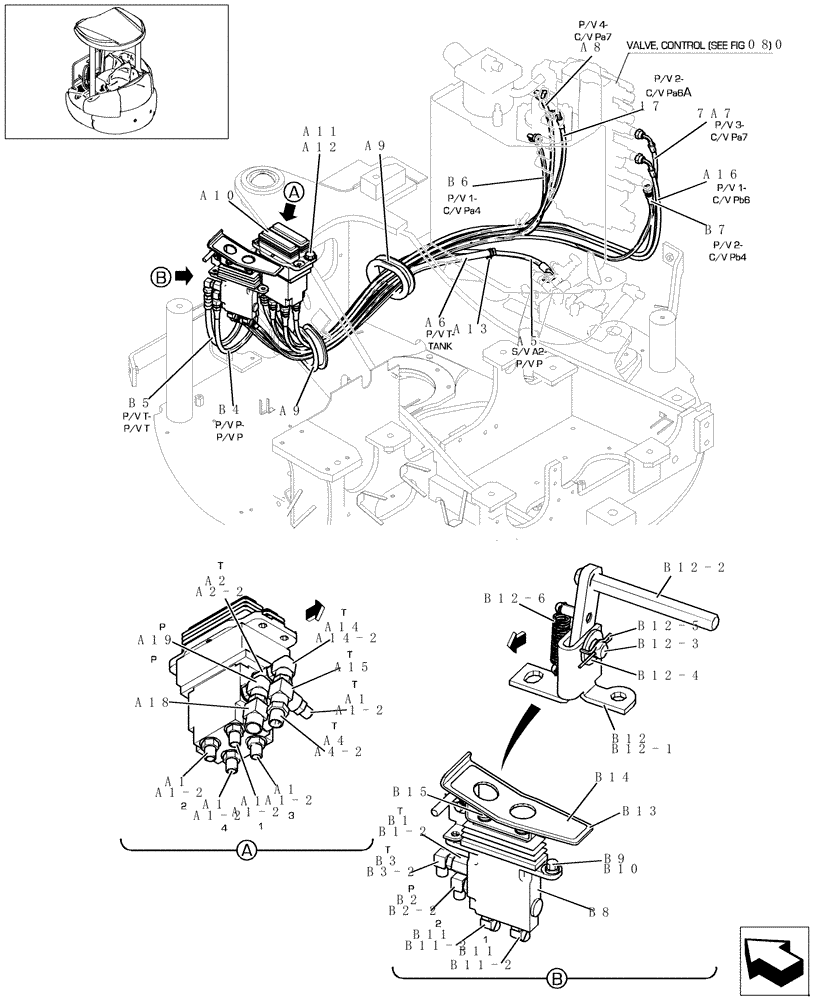 Схема запчастей Case CX22B - (160-60[1]) - CONTROL LINES (NIBBLER & BREAKER) (35) - HYDRAULIC SYSTEMS