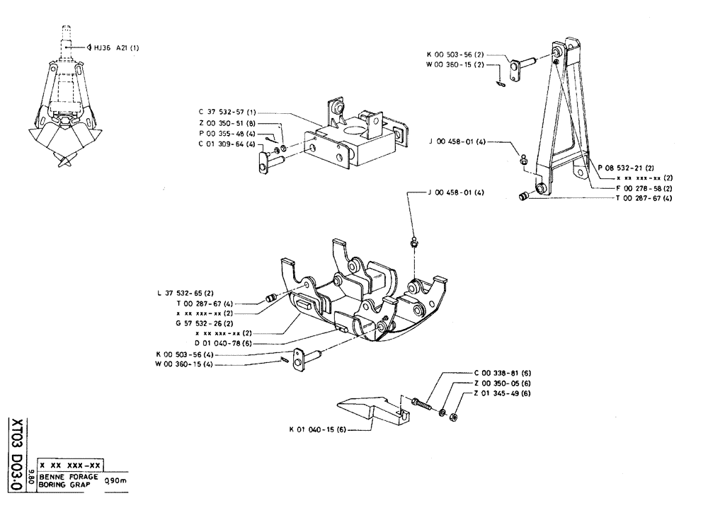 Схема запчастей Case 75C - (XT03 D03.0) - BORING GRAB - 0,90 M (18) - ATTACHMENT ACCESSORIES