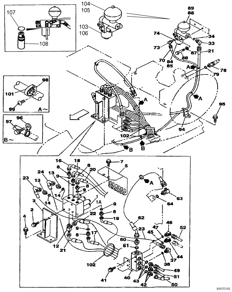 Схема запчастей Case CX160 - (08-33) - HYDRAULICS - PILOT PRESSURE, RETURN LINES; P.I.N. DAC0716270 - (08) - HYDRAULICS