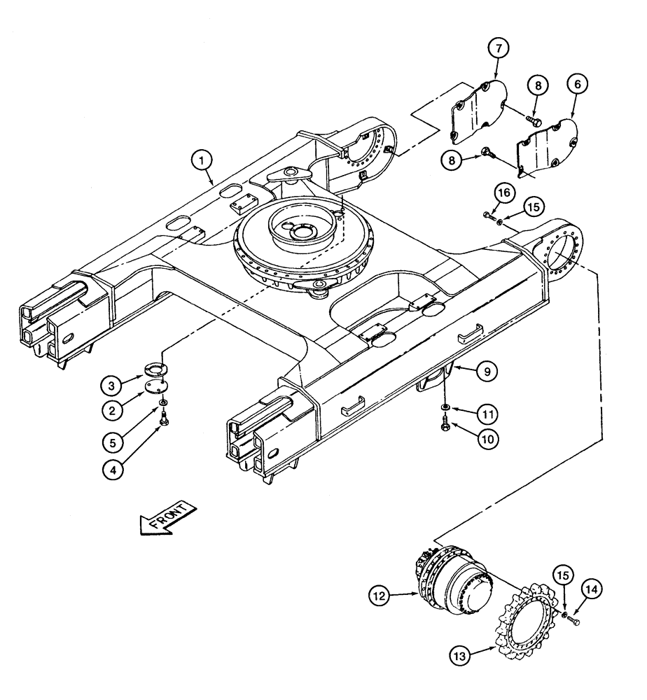 Схема запчастей Case 9040 - (5-03A) - LOWER FRAME AND SPROCKET, TIMBER KING MODELS (11) - TRACKS/STEERING