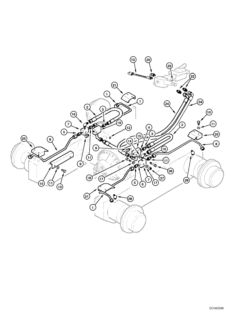 Схема запчастей Case 885 - (07.06[00]) - BRAKE HYDRAULIC CIRCUIT (CLARK) (07) - BRAKES