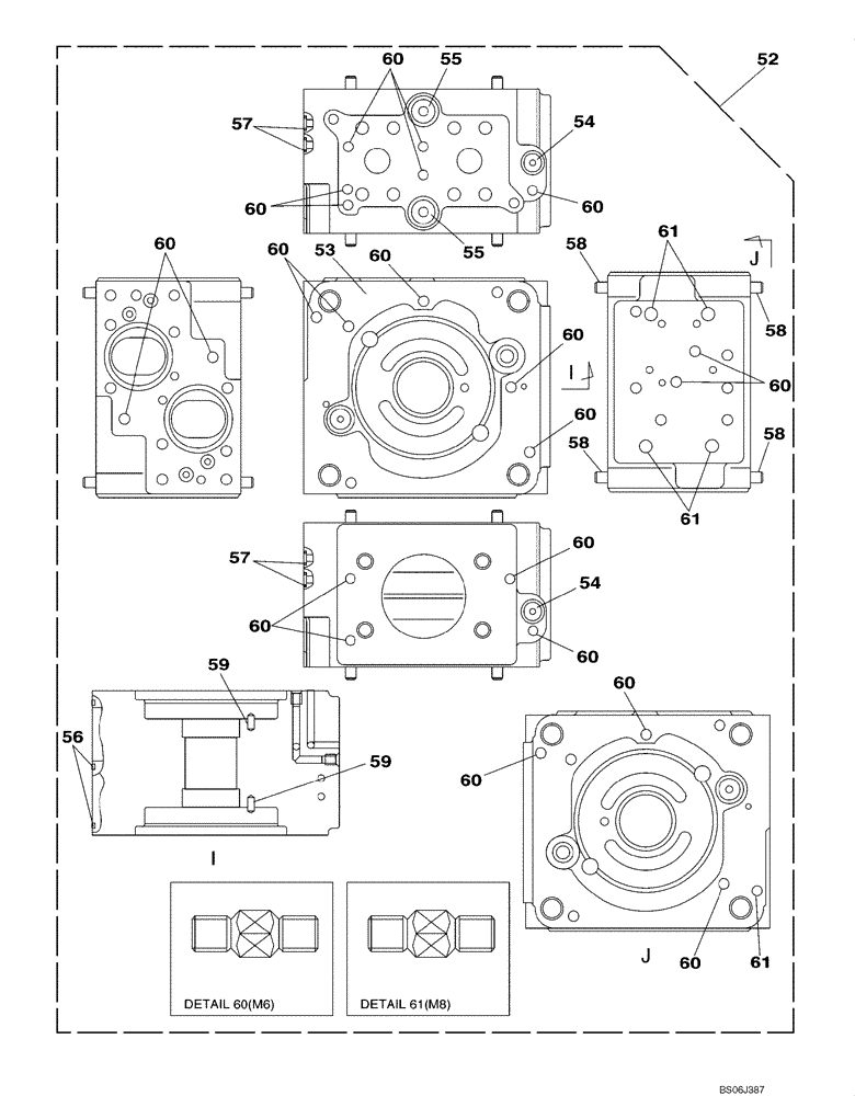 Схема запчастей Case CX130 - (08-142) - KNJ2977 PUMP ASSY, HYDRAULIC - BLOCK (08) - HYDRAULICS