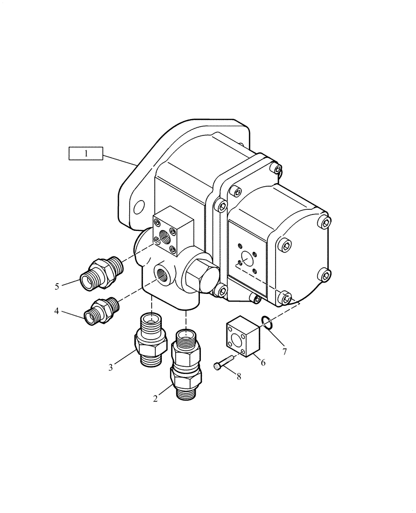 Схема запчастей Case 221E - (22.050 [299146200]) - GEAR PUMP INSTALLATION (35) - HYDRAULIC SYSTEMS