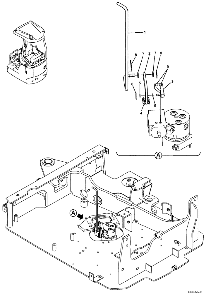 Схема запчастей Case CX17B - (01-027[00]) - LEVER ASSY, CONTROL (CRAWLER) (PU50M00014F1) (90) - PLATFORM, CAB, BODYWORK AND DECALS