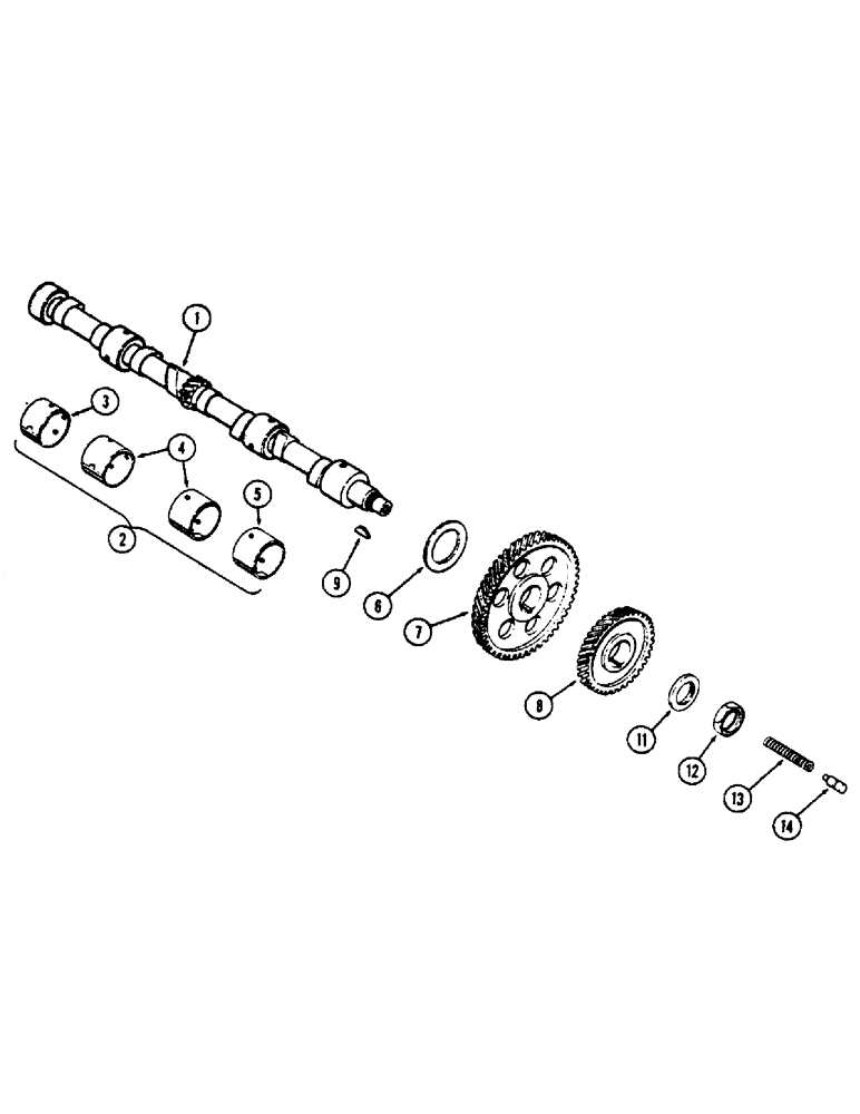 Схема запчастей Case 336B - (14) - 336BD & 336BDT DIESEL ENGINES, CAMSHAFT 