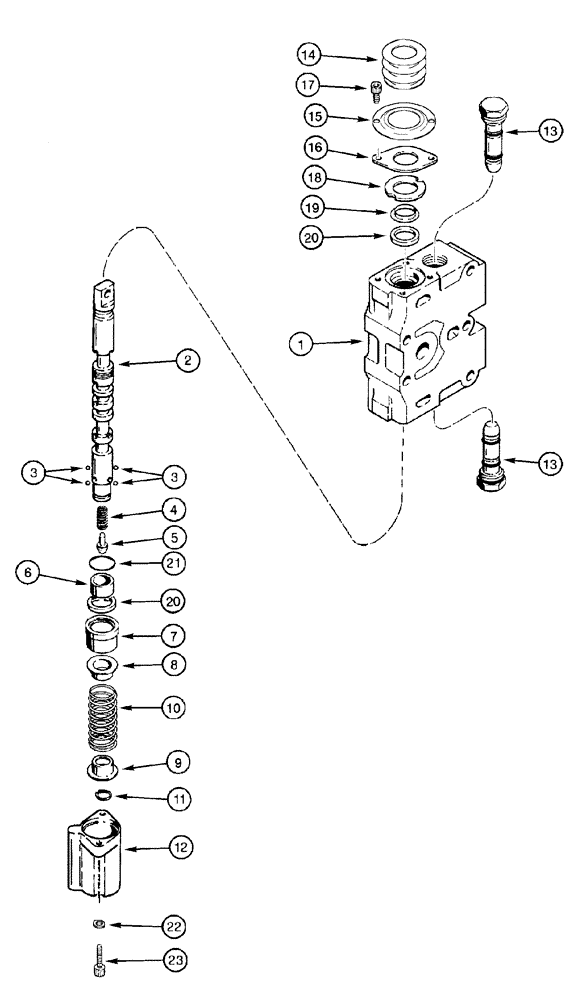 Схема запчастей Case 550H - (8-19) - SECTION ASSEMBLY, LIFT (08) - HYDRAULICS